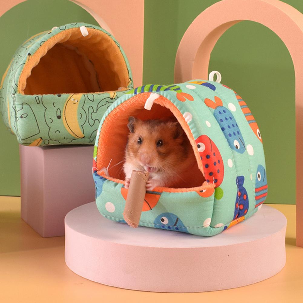 Hamster House Guinea Pig Nest Small Animal Sleeping Bed Winter Warm Cotton Mat Soft Rodent Guinea Pig Rat Squirrel Bed Cages