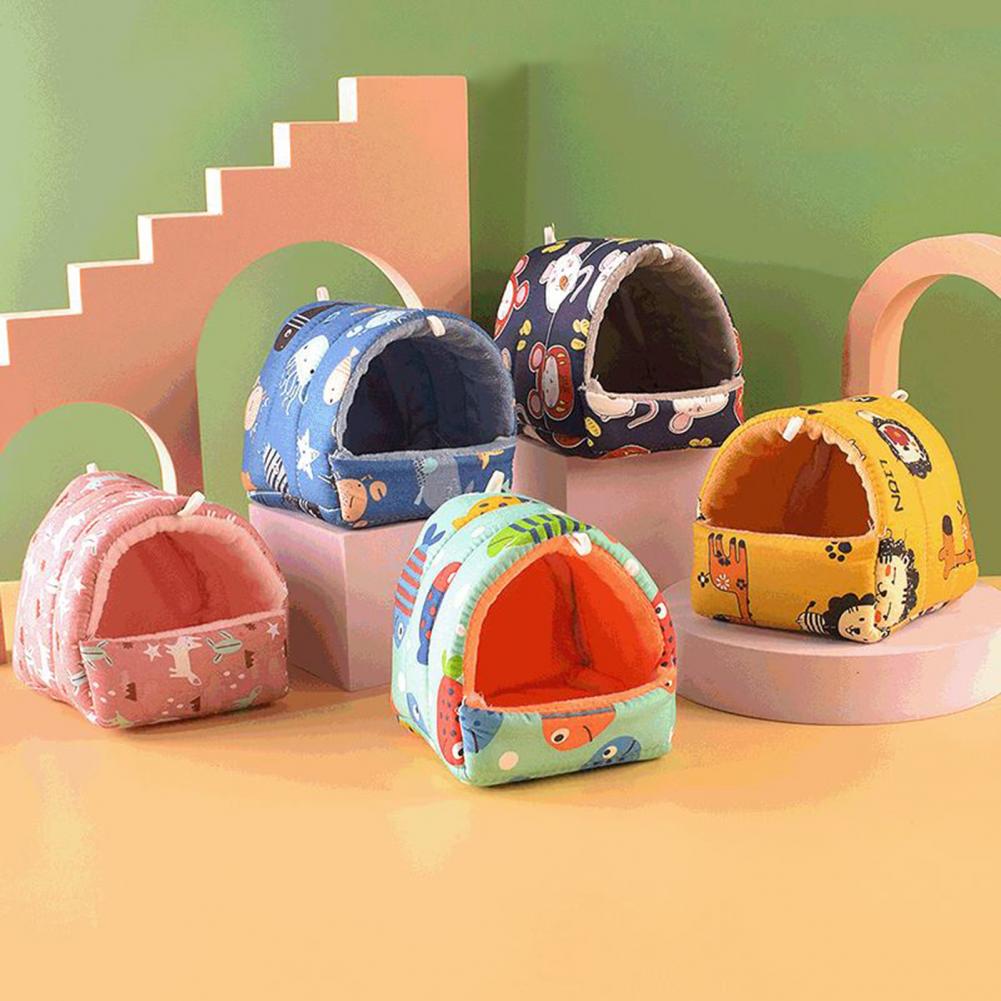 Hamster House Guinea Pig Nest Small Animal Sleeping Bed Winter Warm Cotton Mat Soft Rodent Guinea Pig Rat Squirrel Bed Cages