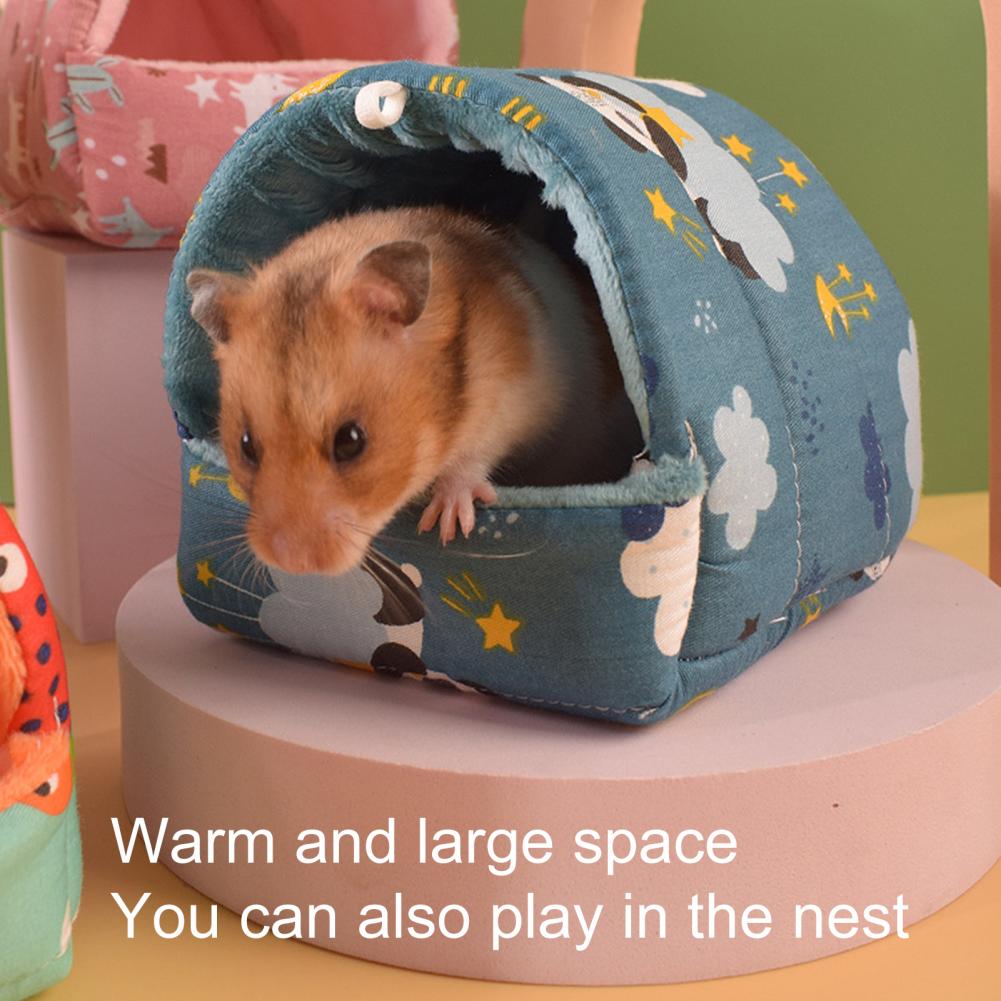 Hamster House Guinea Pig Nest Small Animal Sleeping Bed Winter Warm Cotton Mat Soft Rodent Guinea Pig Rat Squirrel Bed Cages