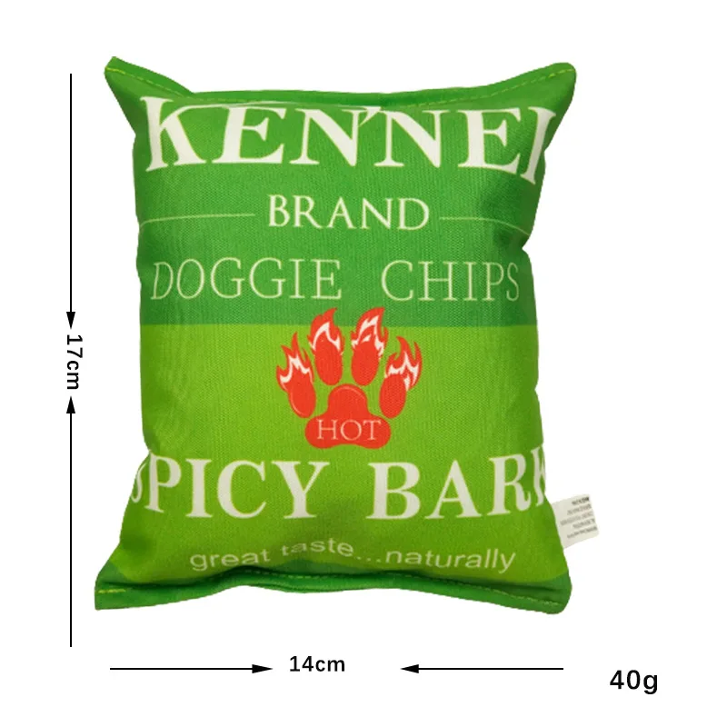 Potato Chip Bag Funny Dog Toys Plush Squeaker Food Toy for Small Medium Dogs Interactive Squeaky Chew Puppy Toys