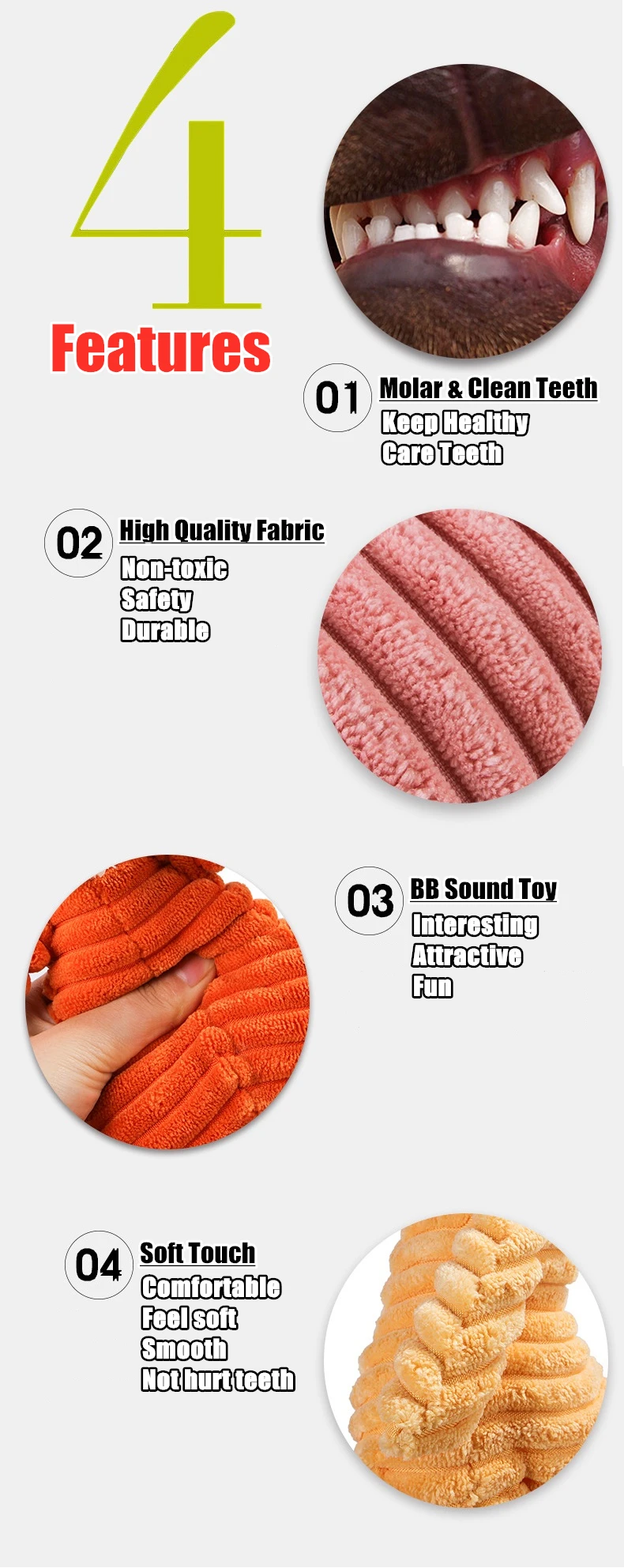 Corduroy Dog Toys for Small Large Dogs Animal Plush Dog Squeaky Toy Puppy Chew Toys Bite Resistant Pet Toy For Dogs Squeaker