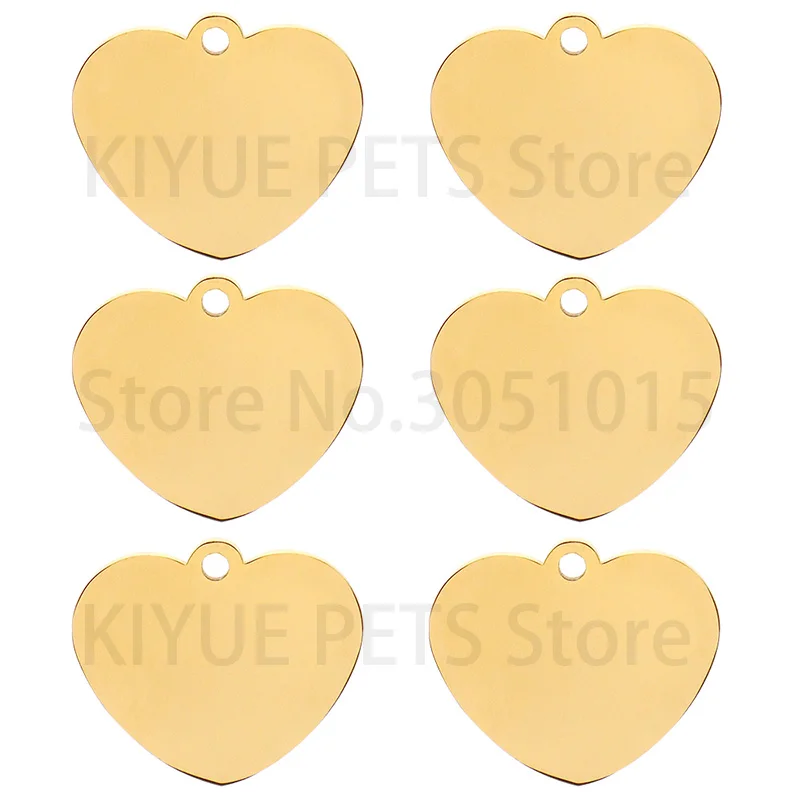 20PCS Heart-shaped Stainless Steel Dog ID Tag Pet Nameplate Pendant Custom Personality Engraved Cat Identity Necklace Accessorie