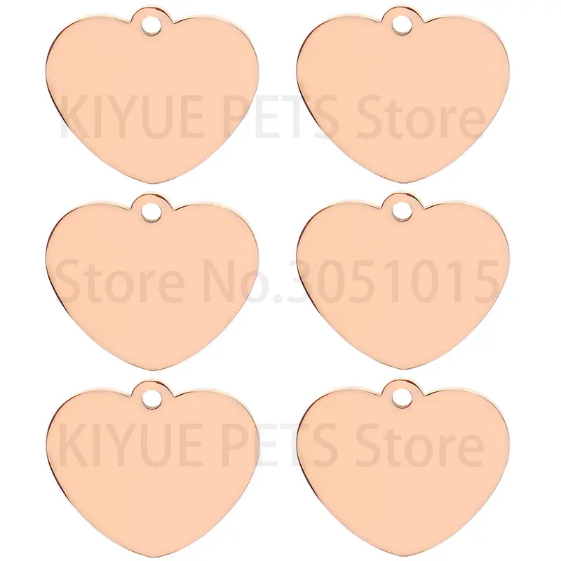 20PCS Heart-shaped Stainless Steel Dog ID Tag Pet Nameplate Pendant Custom Personality Engraved Cat Identity Necklace Accessorie