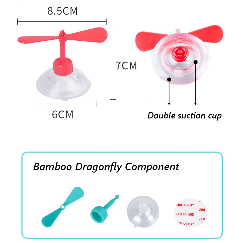 Pet Helmet Suction Cup Bamboo Dragonfly Cat Dog Cap Hat Funny Helicopter Propeller Mascotas Accessories Kid Motorcycle Headdress