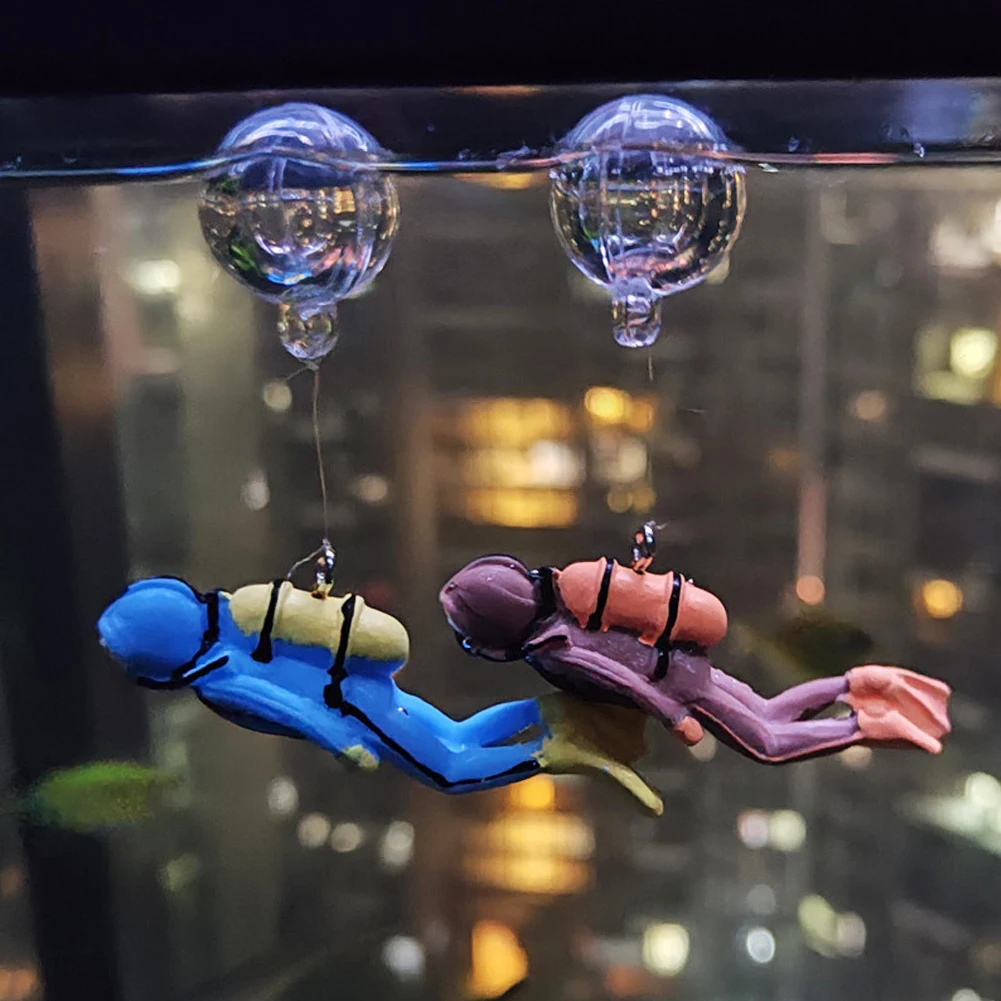 Mini People Ornaments Aquarium Decoration Accessories Plants Stones Decor Turtle Fluorescent Colours For Fish Tank Reflective