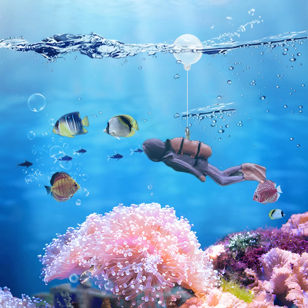 Mini People Ornaments Aquarium Decoration Accessories Plants Stones Decor Turtle Fluorescent Colours For Fish Tank Reflective