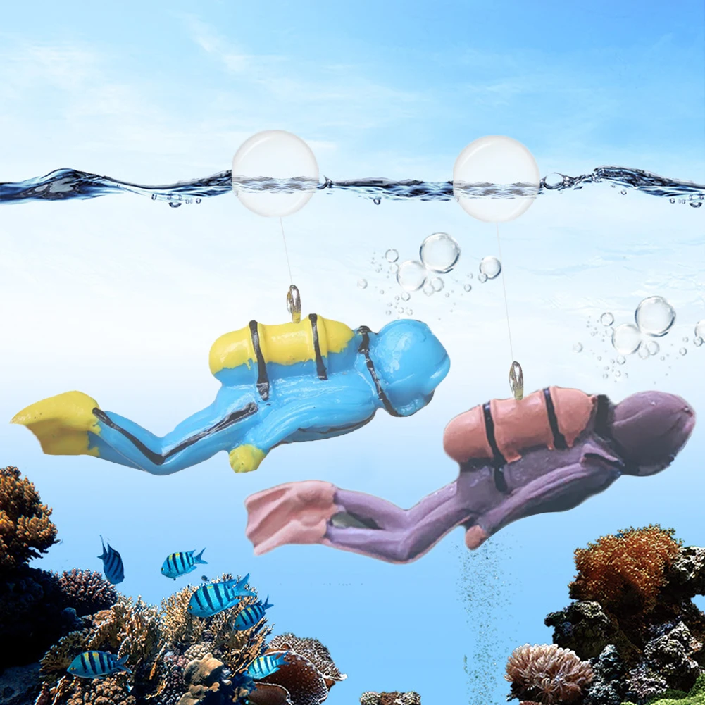 Mini People Ornaments Aquarium Decoration Accessories Plants Stones Decor Turtle Fluorescent Colours For Fish Tank Reflective