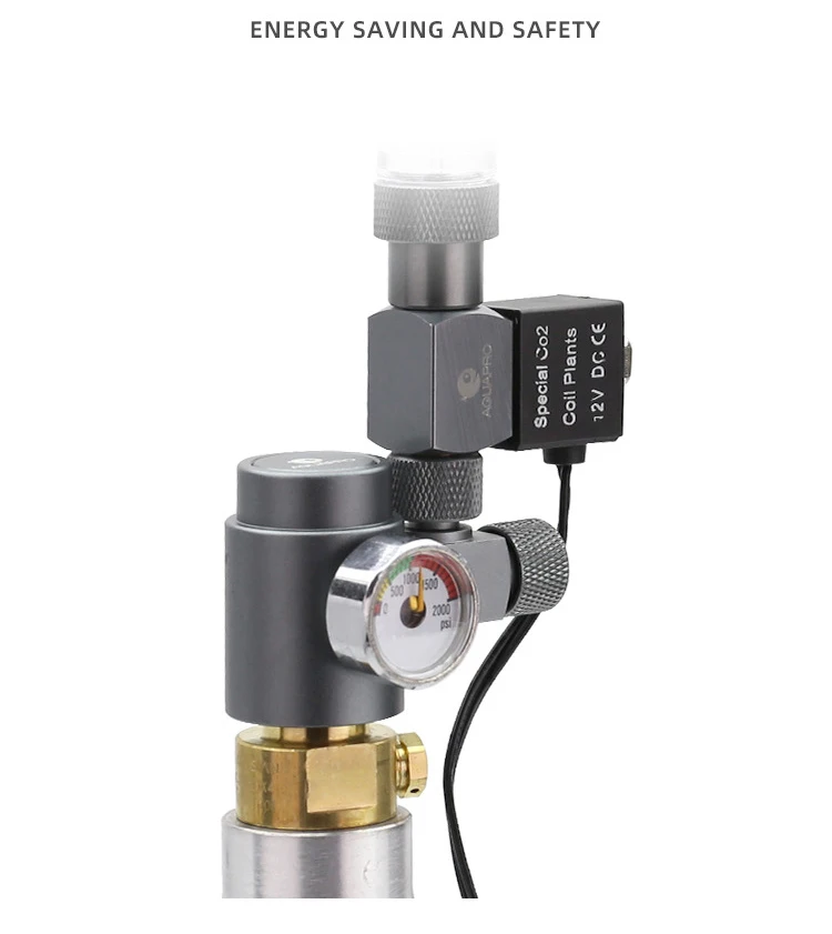 AQUAPRO CO2 Solenoid Valve 12V Pressure Regulator Aquatic Plant Gauge Switch Aquarium Accessories Fish Tanks Cylinder Equipment