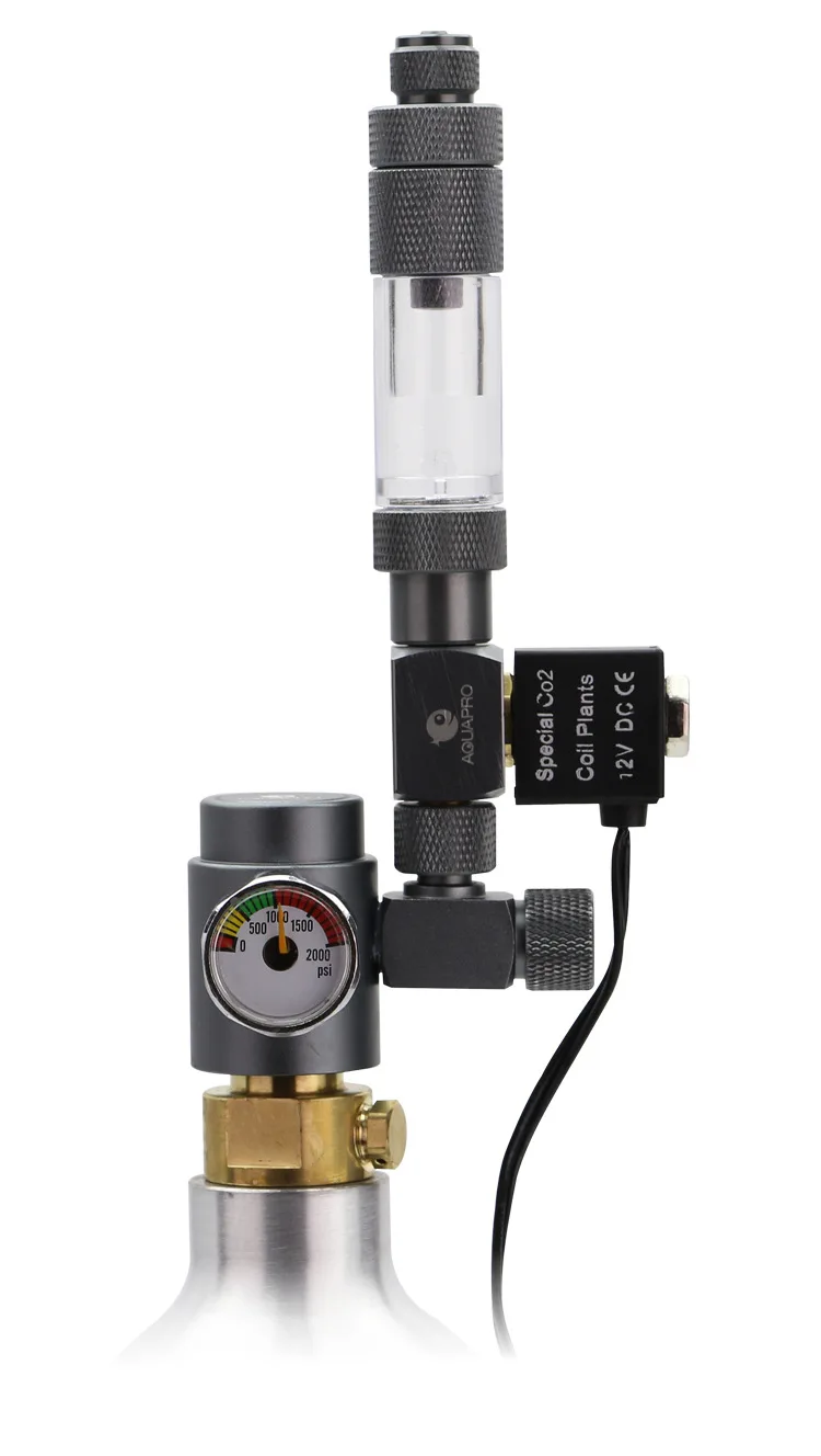 AQUAPRO CO2 Solenoid Valve 12V Pressure Regulator Aquatic Plant Gauge Switch Aquarium Accessories Fish Tanks Cylinder Equipment