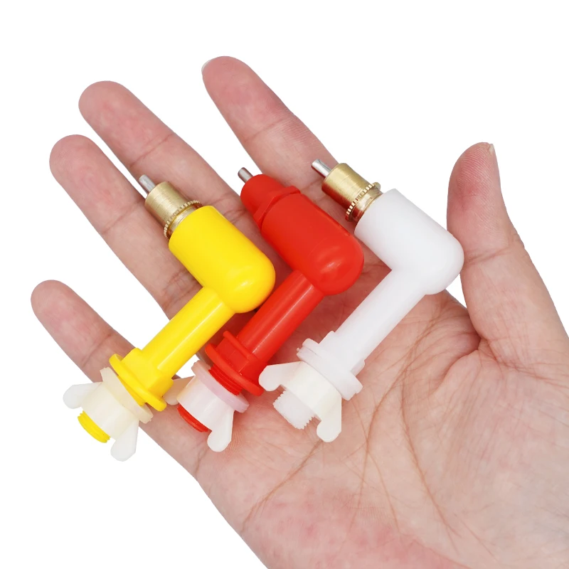 New Chicken Water Nipple Drinkers Rabbit Quail Chicks Turkeys Ducks Poultry Water Nipples Leak-Proof Automatic Spring Type 5 Pcs