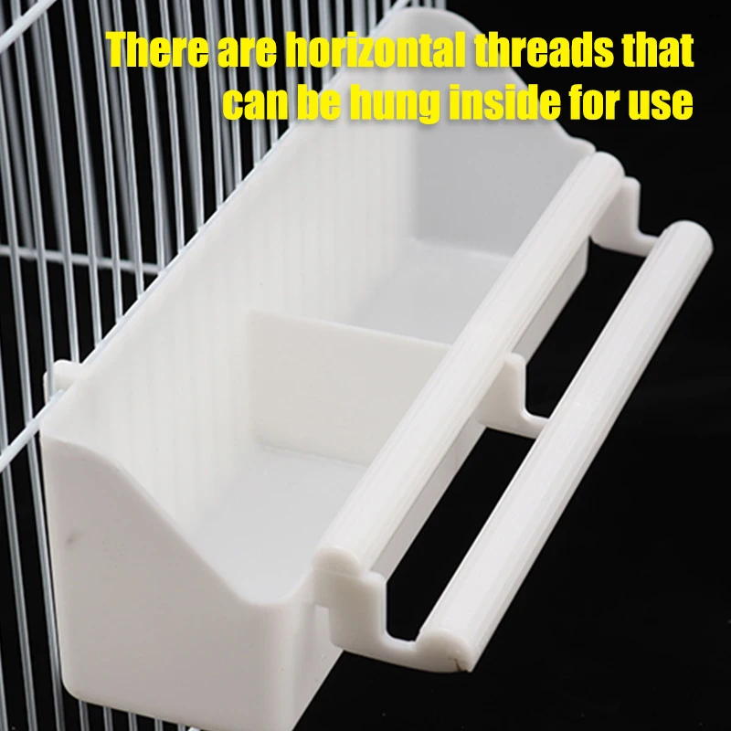 Parrot Birds Water Hanging Bowl Parakeet White Feeder Box Pet Cage Plastic Food Container Peony Cockatiels Budgerigar Supplies