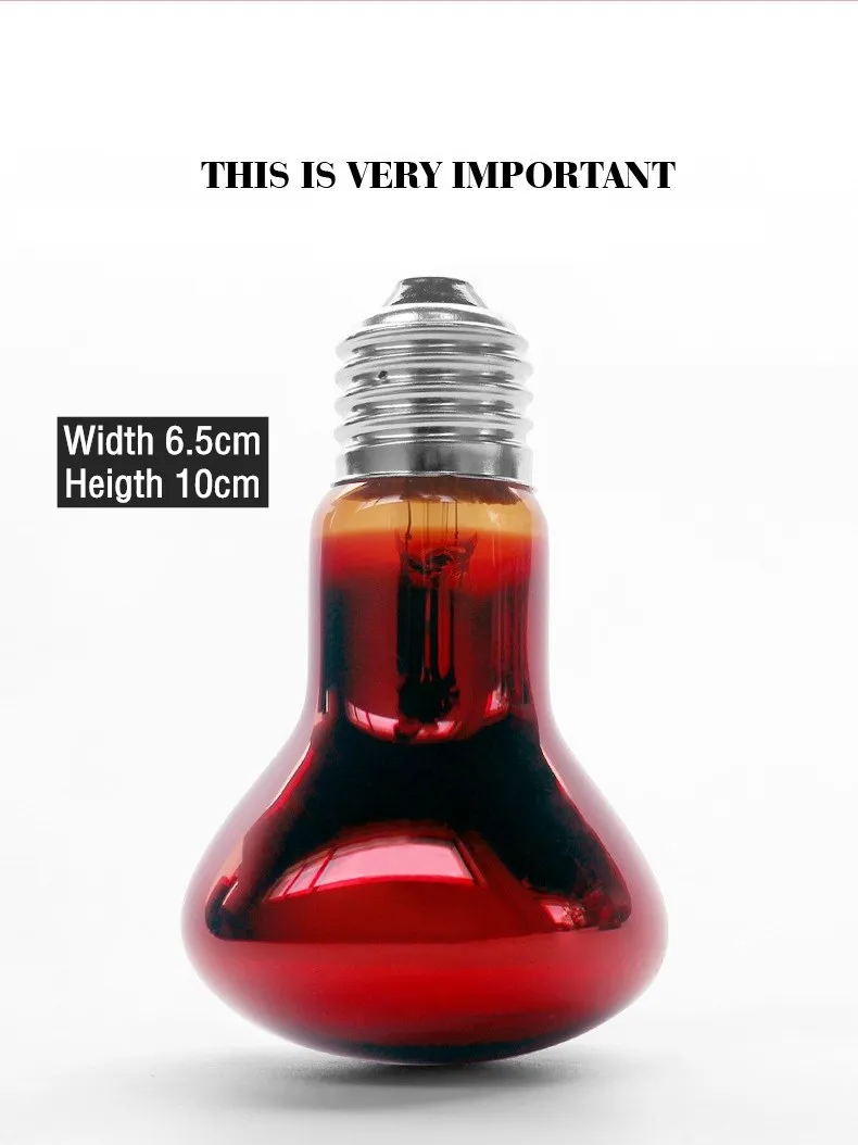 Reptile Heat Lamp Bulb Infrared Basking Spot Lamp 110V/220V Amphibian Snake Lamp Heat Reptile Bulbs 25W 50W 100W Luz Terrario