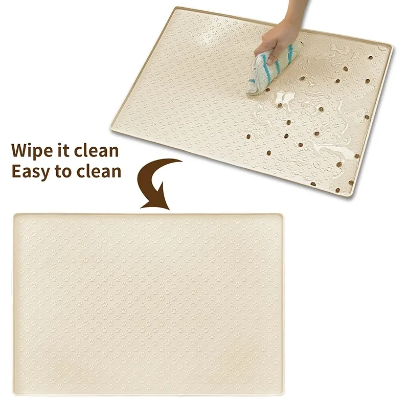 Pet Placemat Cat Dog Drinking Feeding Placemat Feeder Mats Cat Feed Mat Dog Food Bowl Mat Silicone Waterproof Pet Bowl Pad