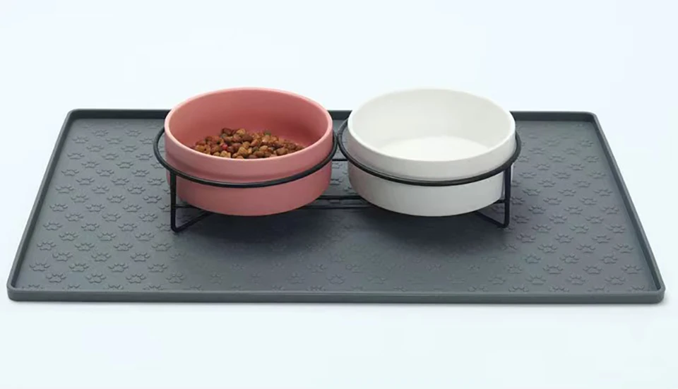 Pet Placemat Cat Dog Drinking Feeding Placemat Feeder Mats Cat Feed Mat Dog Food Bowl Mat Silicone Waterproof Pet Bowl Pad