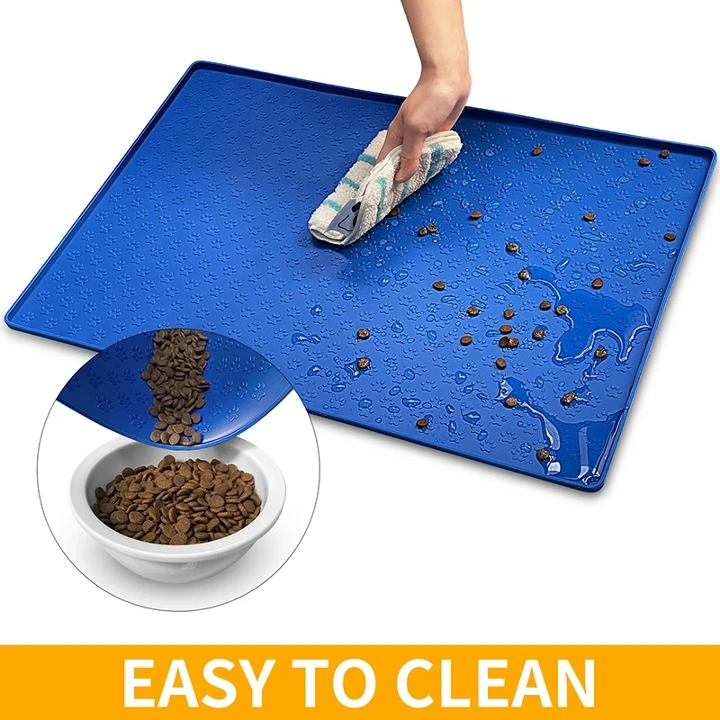 Pet Placemat Cat Dog Drinking Feeding Placemat Feeder Mats Cat Feed Mat Dog Food Bowl Mat Silicone Waterproof Pet Bowl Pad