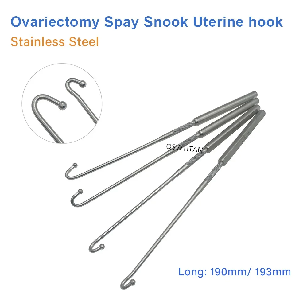 Uterine hook Animal Ovariectomy Spay Snook Dogs Cats Veterinary Orthopedic Instruments 1pc