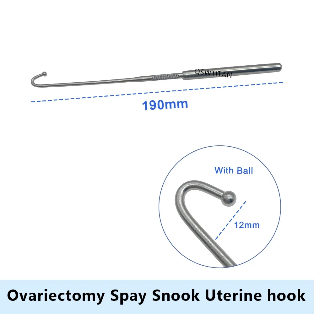 Uterine hook Animal Ovariectomy Spay Snook Dogs Cats Veterinary Orthopedic Instruments 1pc