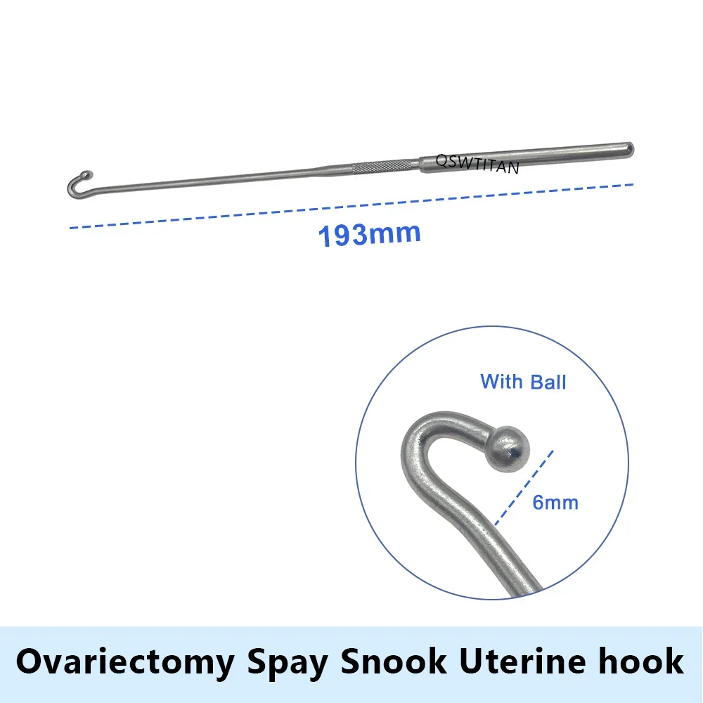 Uterine hook Animal Ovariectomy Spay Snook Dogs Cats Veterinary Orthopedic Instruments 1pc