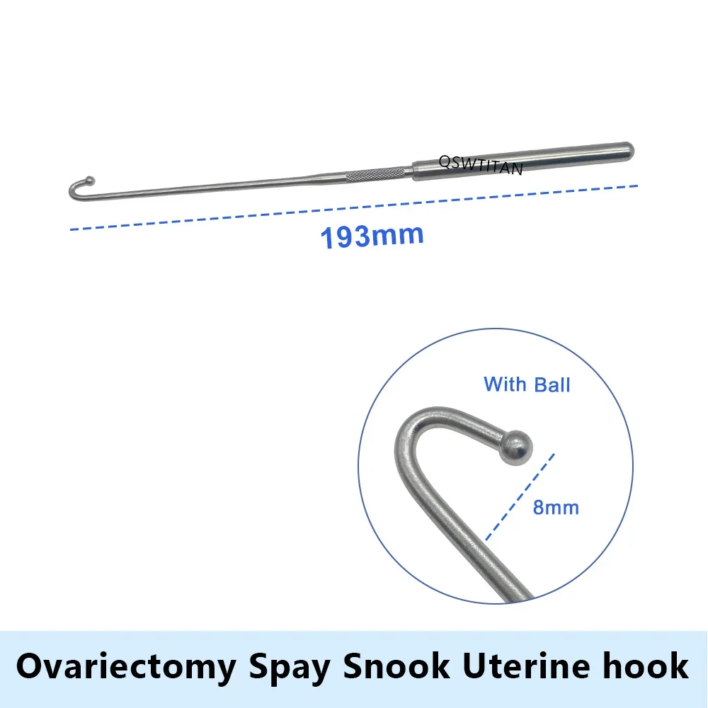 Uterine hook Animal Ovariectomy Spay Snook Dogs Cats Veterinary Orthopedic Instruments 1pc
