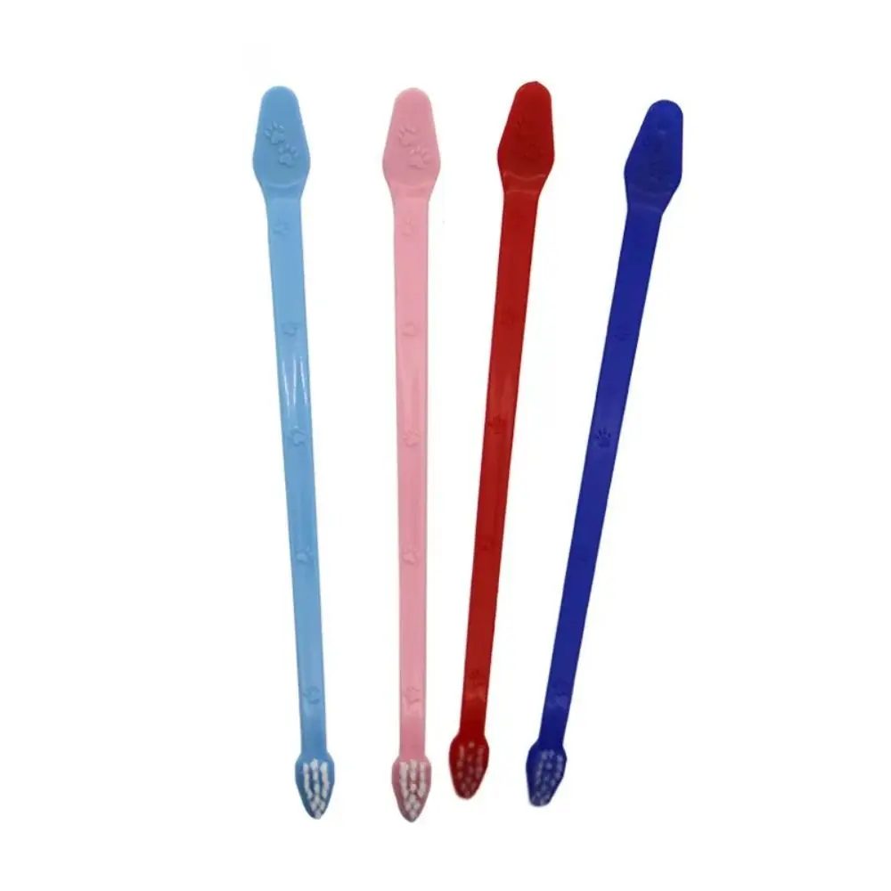 Double-headed Dog Toothbrush Portable Soft Multi-angle Pet Cleaning Tool Nontoxic Tooth Finger Brush