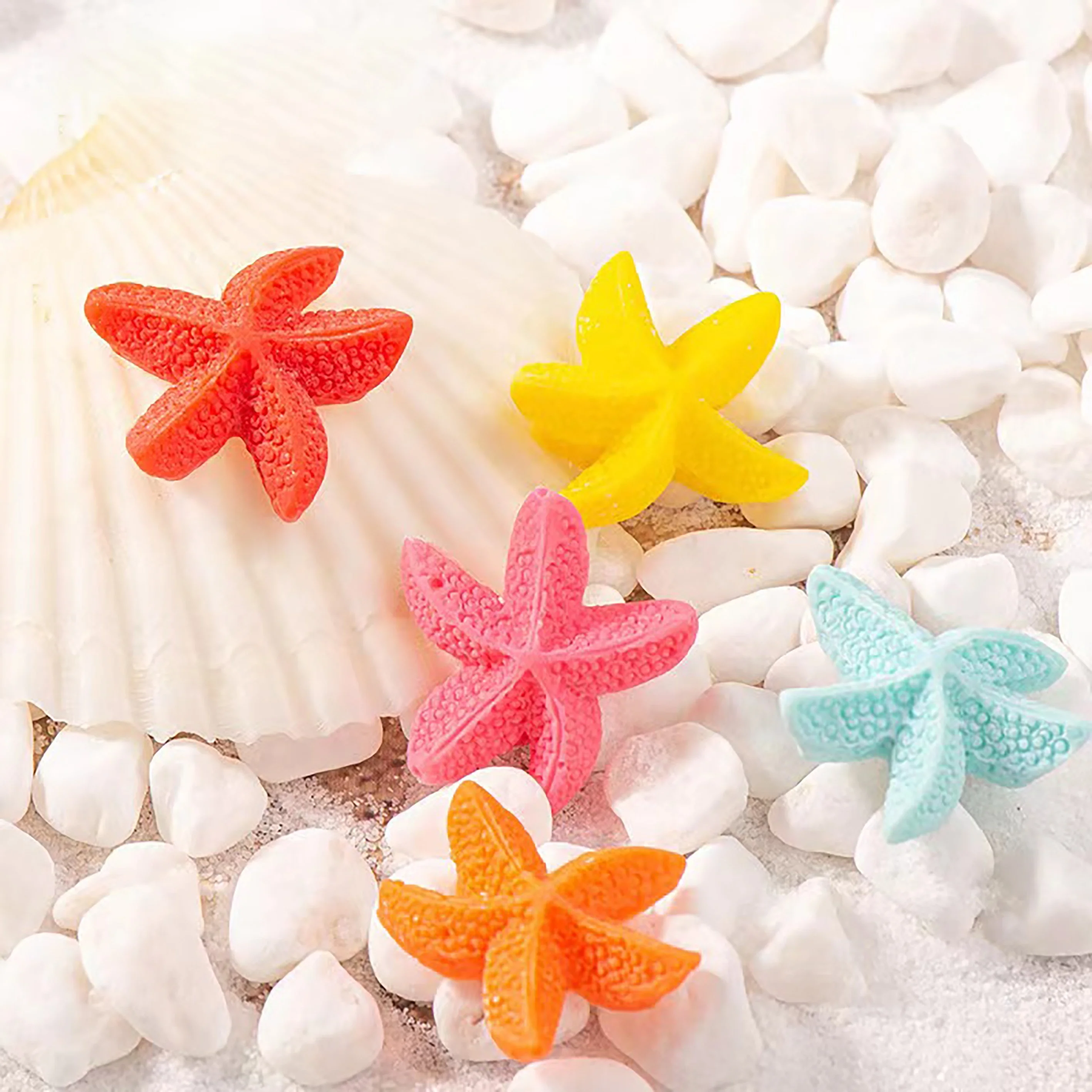 7pcs Resin Cute Mini Starfish Crafts For Fish Tanks, Aquariums, Ponds, Simulated Starfish Decorative Ornament For Fish Tank