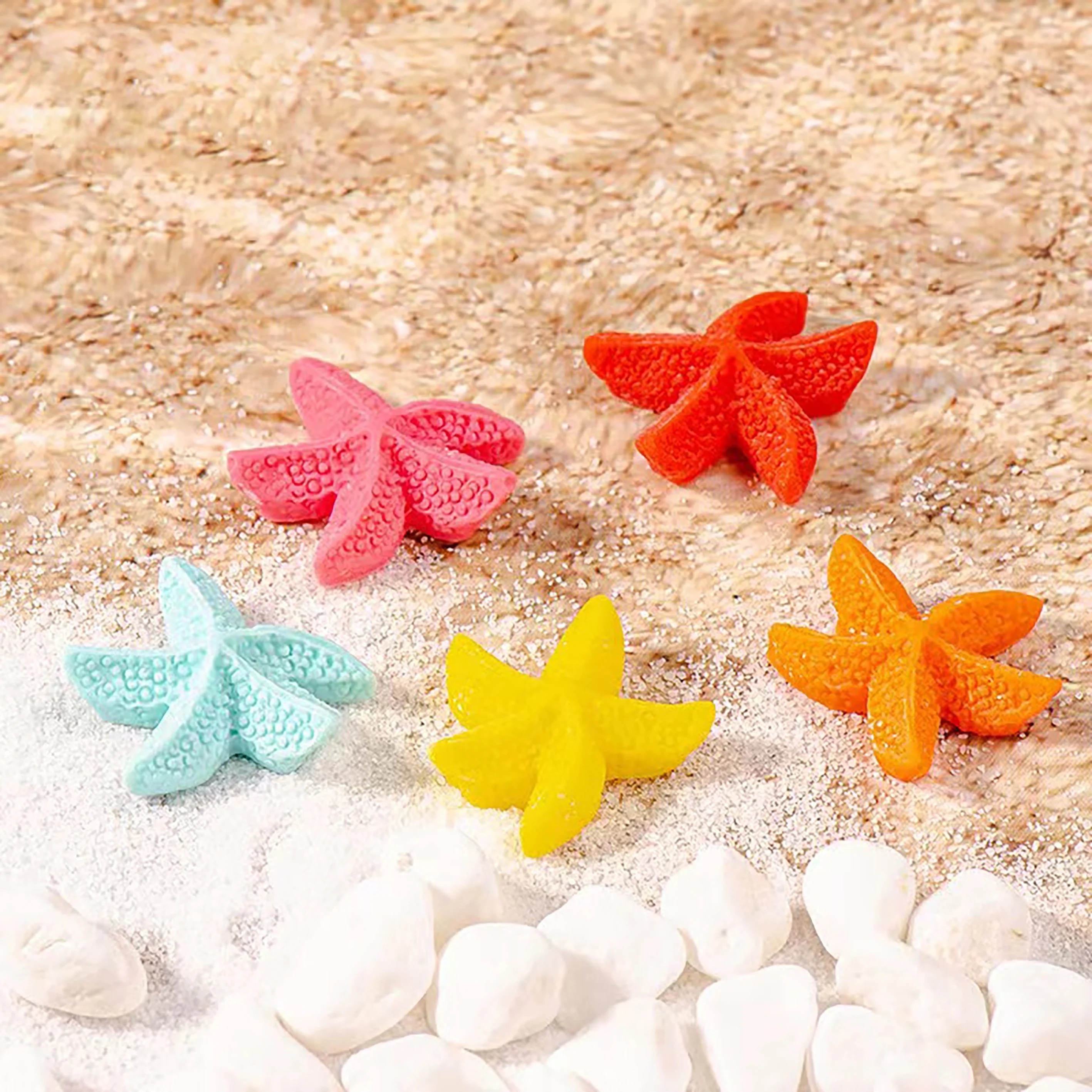 7pcs Resin Cute Mini Starfish Crafts For Fish Tanks, Aquariums, Ponds, Simulated Starfish Decorative Ornament For Fish Tank