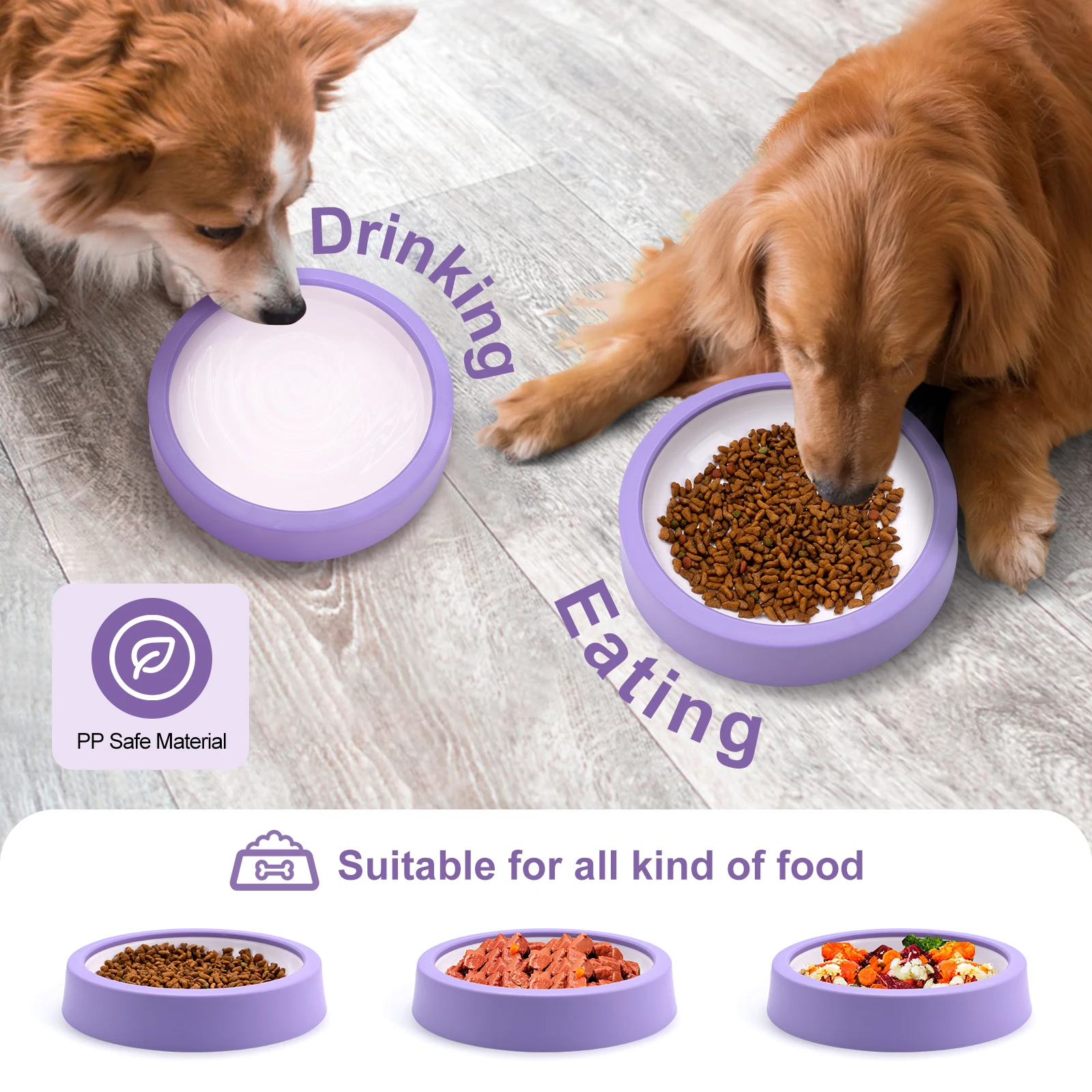 Pet Dog Slow Feeder Bowl Fun Non Slip Anti-Gulping Slower Food Feeding Dishes Eco Dog Bowl for Large Medium Small Dogs Puppy
