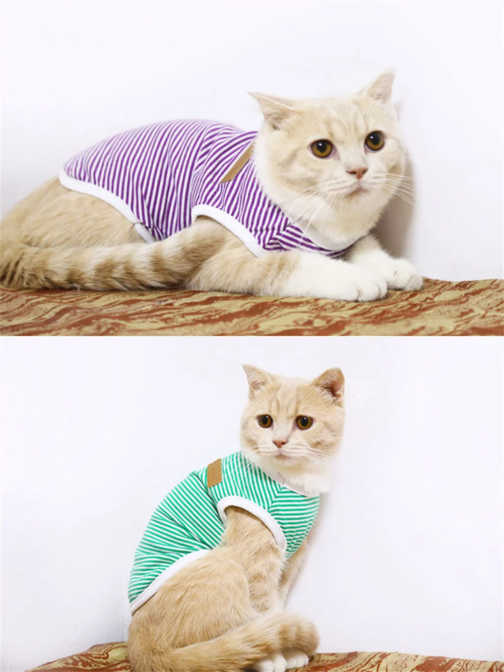 Summer Cat Dog Vest Classic Stripes Pet Sleeveless T-shirt for Small Dogs Cats Kitten Sphynx Clothing Outfit Ropa Para Gatos