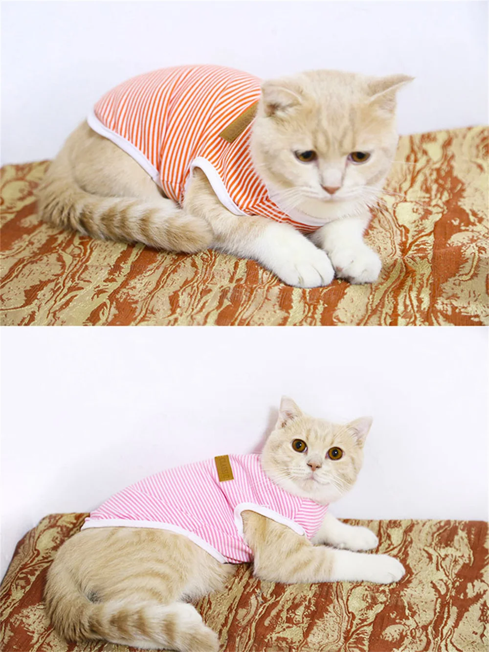 Summer Cat Dog Vest Classic Stripes Pet Sleeveless T-shirt for Small Dogs Cats Kitten Sphynx Clothing Outfit Ropa Para Gatos