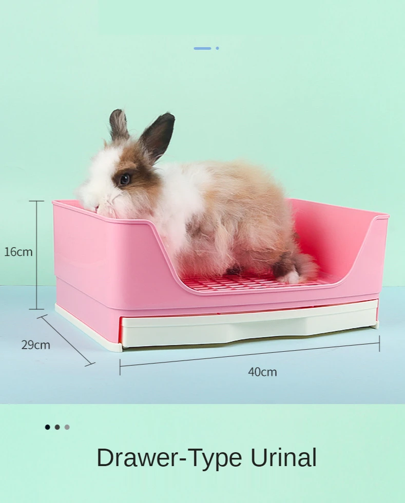 Pet Rabbit Large Drawer Toilet Anti-Overturning Fixed In Cage Small Animal Guinea Pig Adult Hamster Easy Clean Potty Trainer