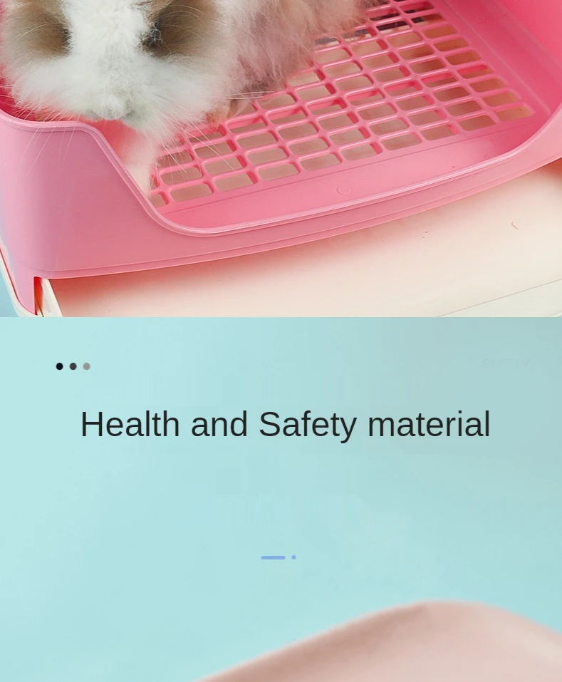 Pet Rabbit Large Drawer Toilet Anti-Overturning Fixed In Cage Small Animal Guinea Pig Adult Hamster Easy Clean Potty Trainer