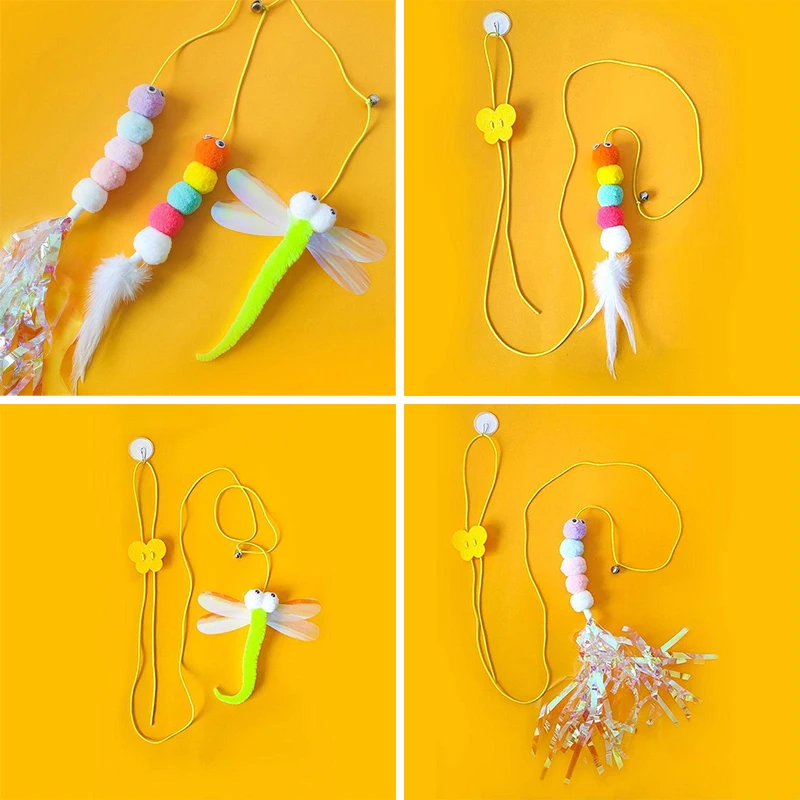 Cat Toys Swing Sticky Disc Elastic Hanging Door Teasing Rope Long Rope Teasing Cat Toy Cat Accessories Pet Kitten Toy