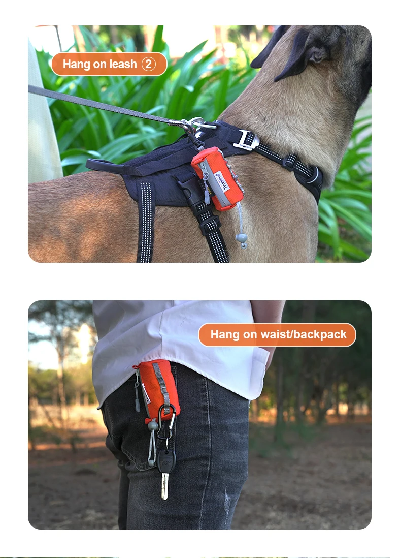 Truelove Pet Dog Adjustable Small Bag Dispenser Canine Poop Bag Holder with Carabiner Suitable for All Dog Leashes Walk TLB2012