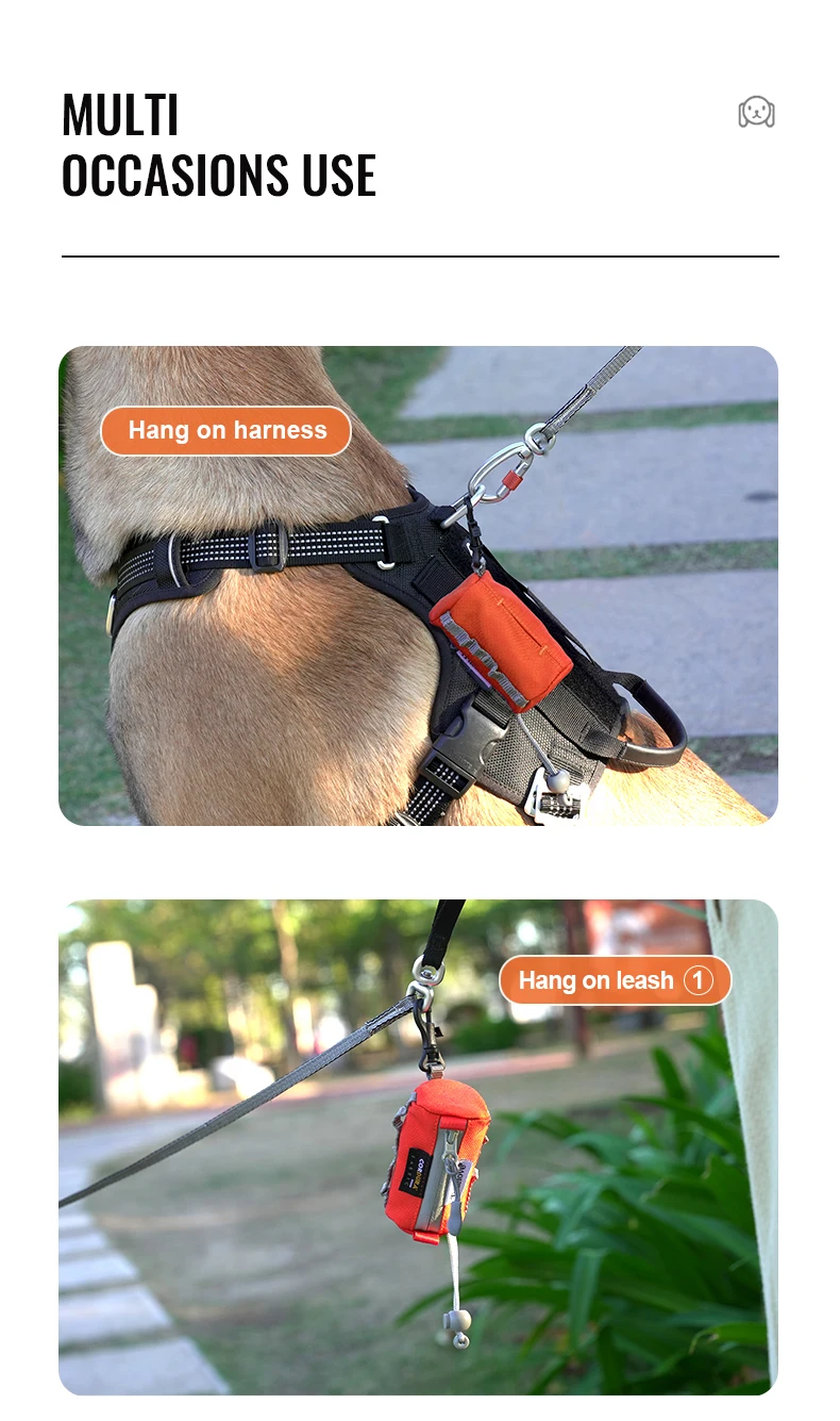 Truelove Pet Dog Adjustable Small Bag Dispenser Canine Poop Bag Holder with Carabiner Suitable for All Dog Leashes Walk TLB2012