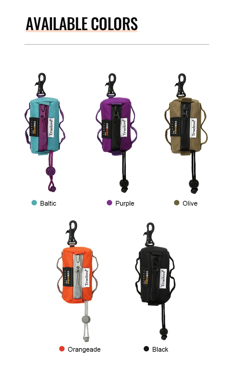 Truelove Pet Dog Adjustable Small Bag Dispenser Canine Poop Bag Holder with Carabiner Suitable for All Dog Leashes Walk TLB2012