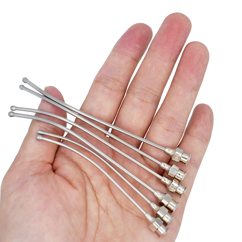 1Pcs Stainless Steel Birds Feeding Syringe Tube Nozzle Feeding Tools Rats Mice/Parrots/Birds/Poultry/Pets Elbow Gavage Needles