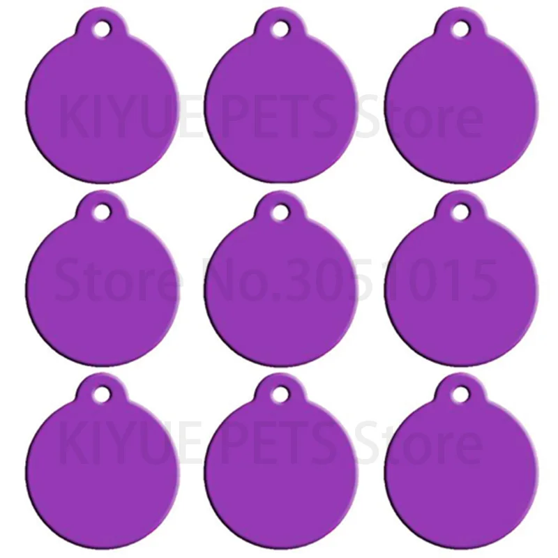 Wholesale 100pcs Dog Pet ID Tags Pendant Plate Lost Tag Puppy Cat Name Address Lable Round Collar Keyrings Accessories
