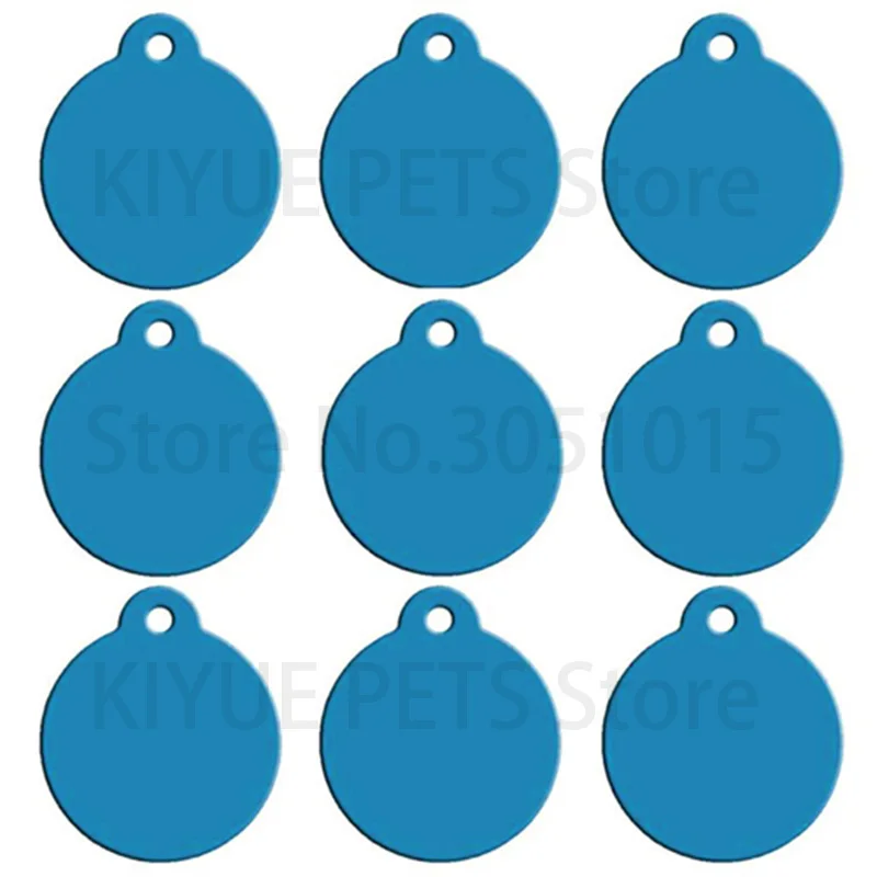 Wholesale 100pcs Dog Pet ID Tags Pendant Plate Lost Tag Puppy Cat Name Address Lable Round Collar Keyrings Accessories