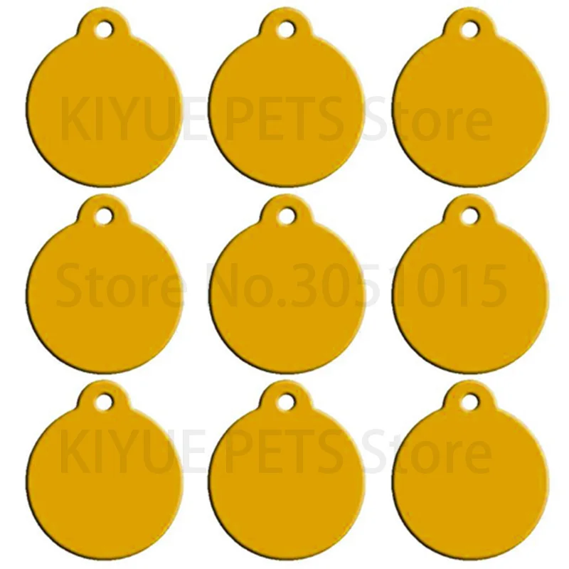 Wholesale 100pcs Dog Pet ID Tags Pendant Plate Lost Tag Puppy Cat Name Address Lable Round Collar Keyrings Accessories
