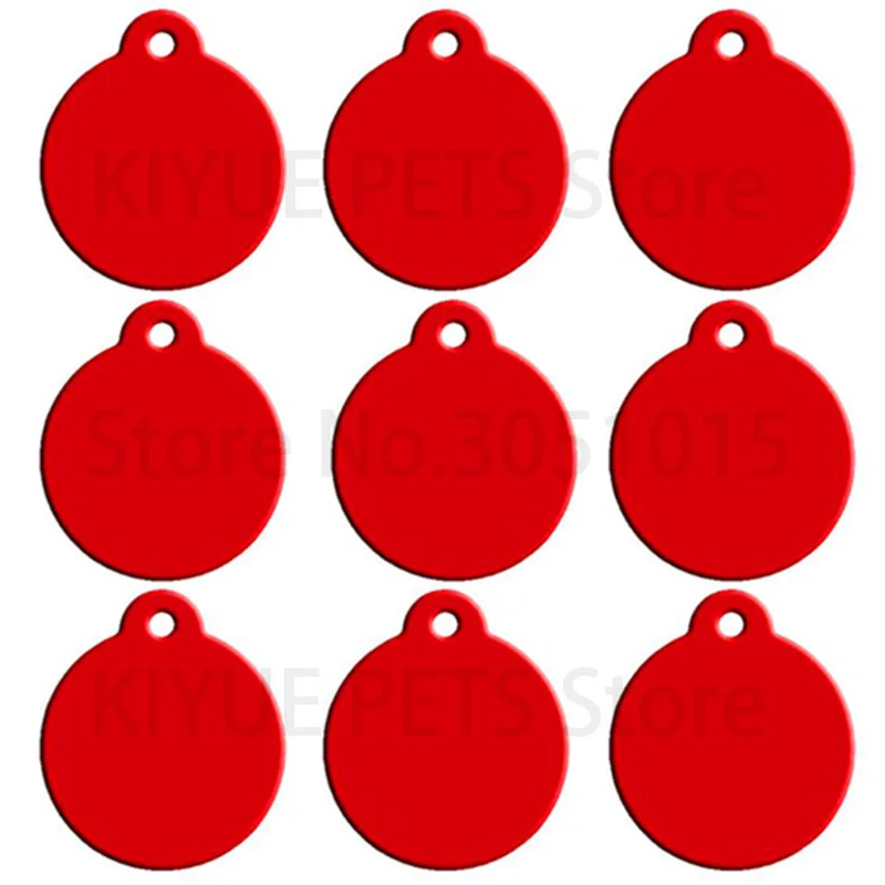 Wholesale 100pcs Dog Pet ID Tags Pendant Plate Lost Tag Puppy Cat Name Address Lable Round Collar Keyrings Accessories
