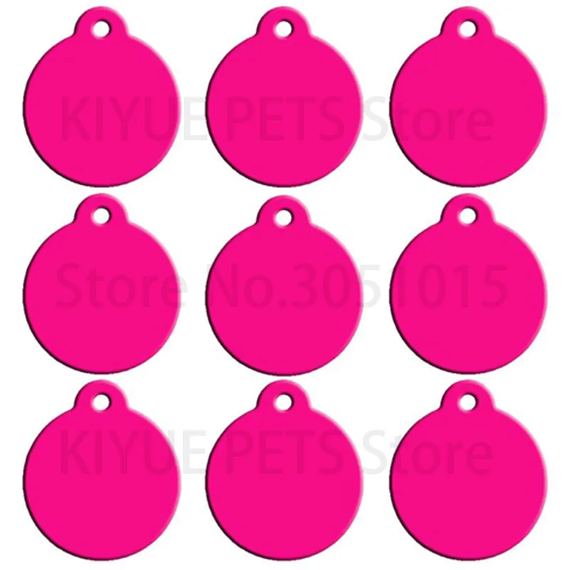 Wholesale 100pcs Dog Pet ID Tags Pendant Plate Lost Tag Puppy Cat Name Address Lable Round Collar Keyrings Accessories