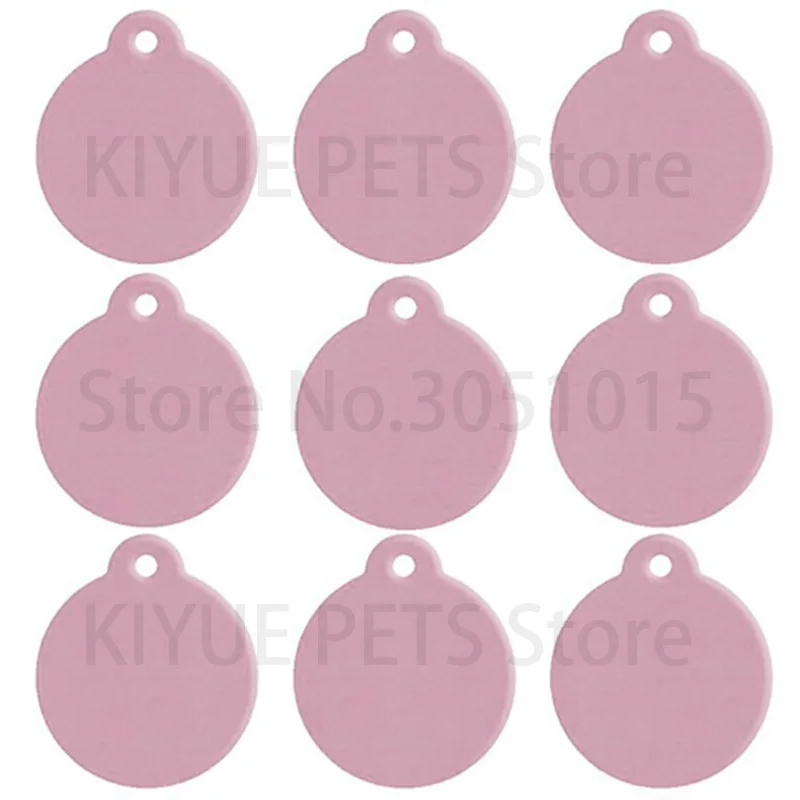 Wholesale 100pcs Dog Pet ID Tags Pendant Plate Lost Tag Puppy Cat Name Address Lable Round Collar Keyrings Accessories