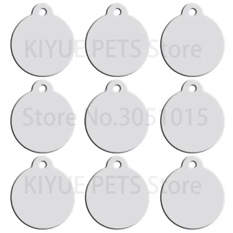 Wholesale 100pcs Dog Pet ID Tags Pendant Plate Lost Tag Puppy Cat Name Address Lable Round Collar Keyrings Accessories