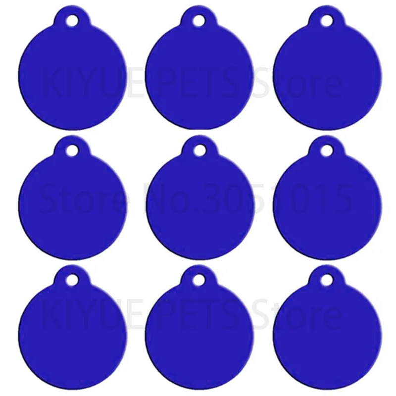 Wholesale 100pcs Dog Pet ID Tags Pendant Plate Lost Tag Puppy Cat Name Address Lable Round Collar Keyrings Accessories