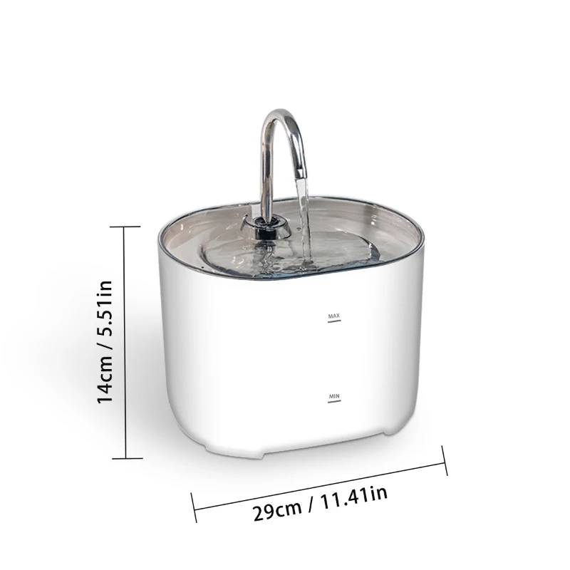 Cats Water Fountain Automatic Filter Cats Fountain With Stainless Steel Faucet Silent Water Pump Pet Cats Dog Water Dispenser