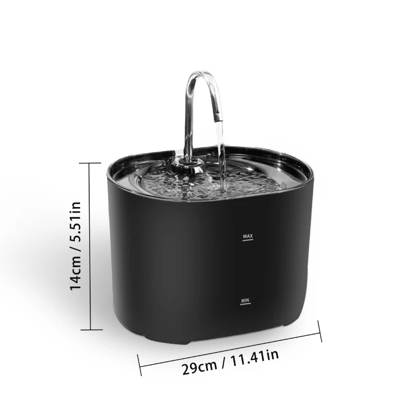 Cats Water Fountain Automatic Filter Cats Fountain With Stainless Steel Faucet Silent Water Pump Pet Cats Dog Water Dispenser