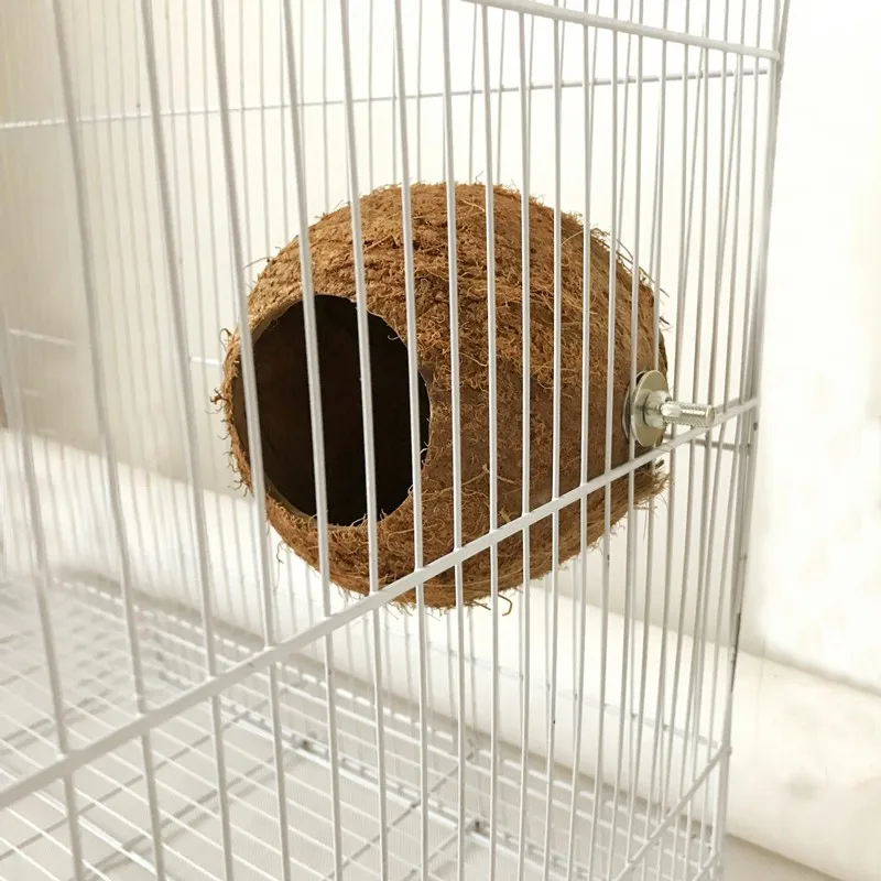 1PC Pet Bird Coconut Shell Nest Parrot Natural Perch Small Animals Comfortable Parrot Coconut Shell Nest