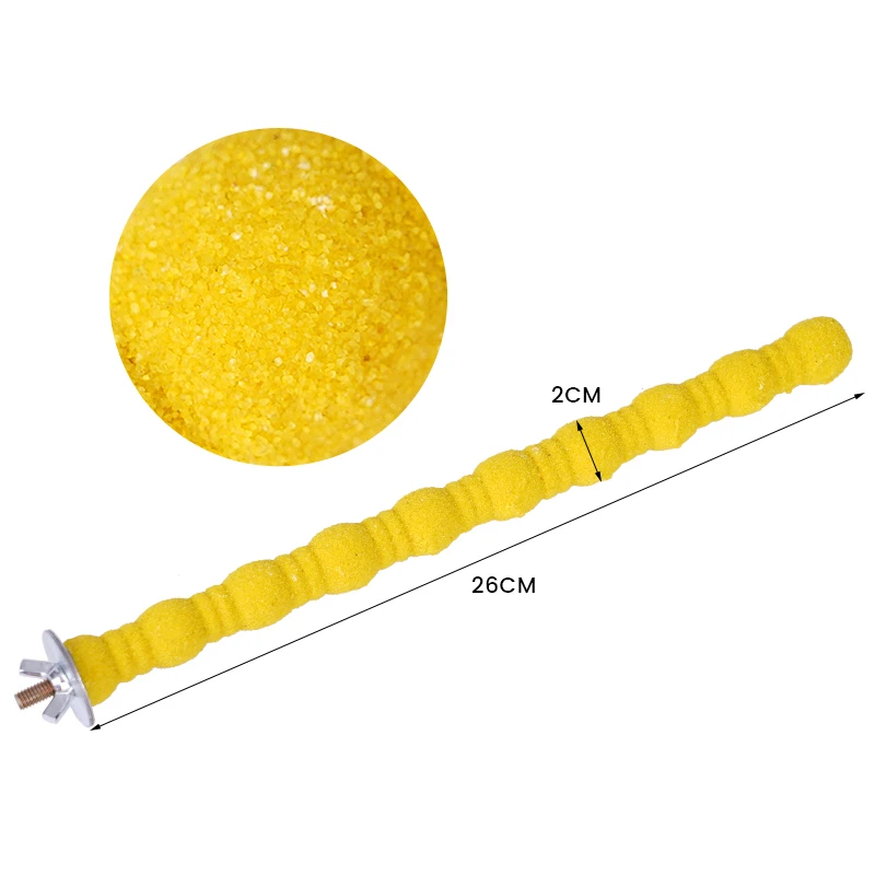 Pet Parrot Claw Grinding Stick Wooden Stick Bird Perching Sand Parakeet Grinding Bar Teeth Bites Toy For Parrot Cage Accessories