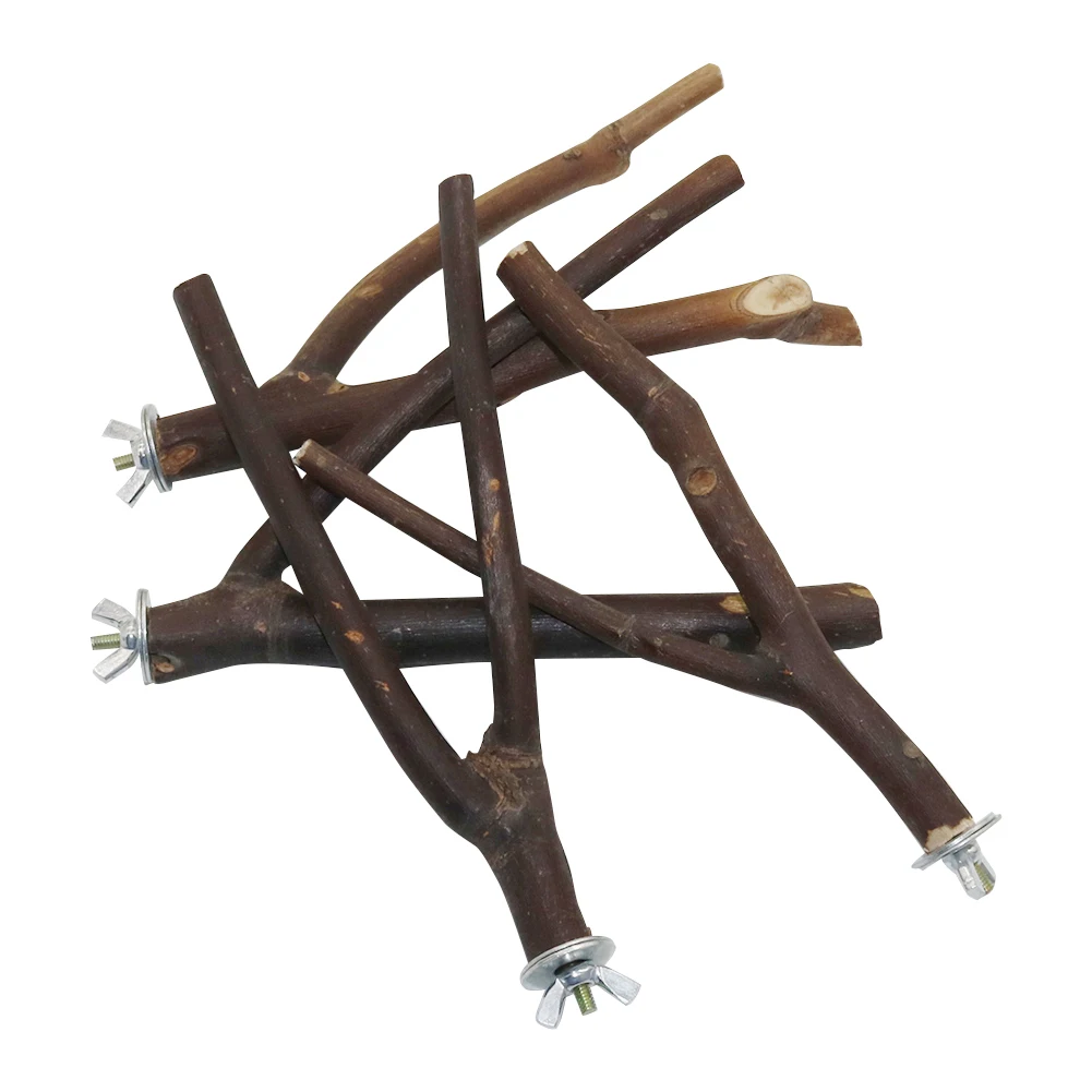 1 Pc Pet Bird Tree Fork Stand 15cm Parrot Log Branch Stand Bird Toy Hamster Small Animal Perch Bird Stand Natural Accessories