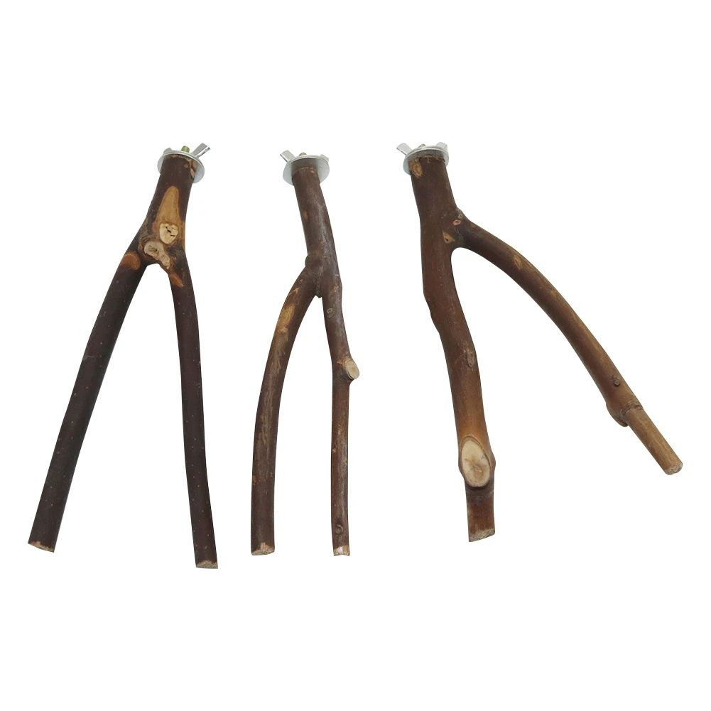 1 Pc Pet Bird Tree Fork Stand 15cm Parrot Log Branch Stand Bird Toy Hamster Small Animal Perch Bird Stand Natural Accessories